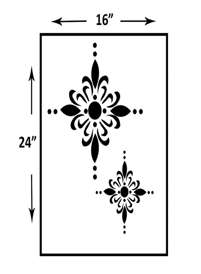 DECORNOW Radiant Shimmering Design Reusable DIY Wall Stencil Painting, Suitable for Home Decoration, Wall Decoration Size : (16 inch x 24 inch) - Image 4